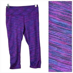 Z by Zella Women's High Waist Daily Capri Leggings Purple Space Dye Yoga Pant -M